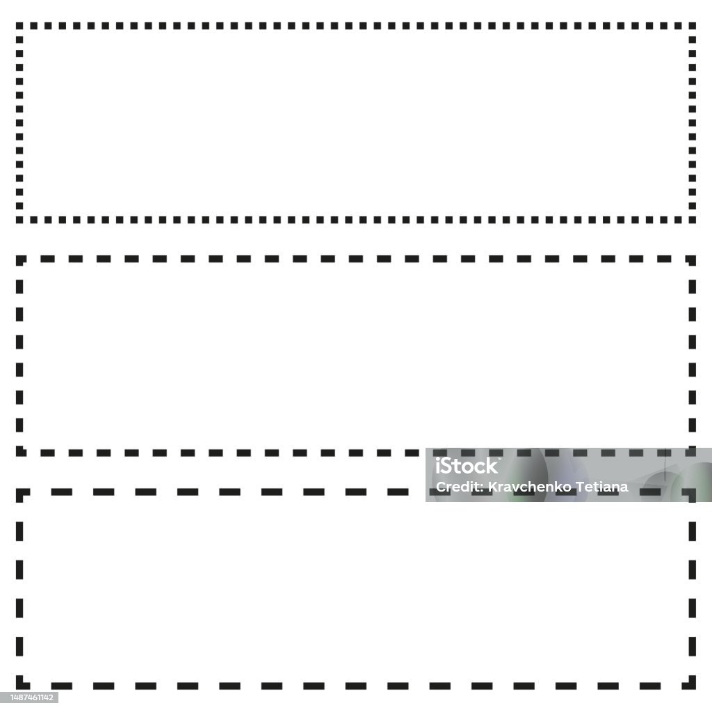 Dashed Line Border And Frame Vector Element Vector Illustration Stock ...