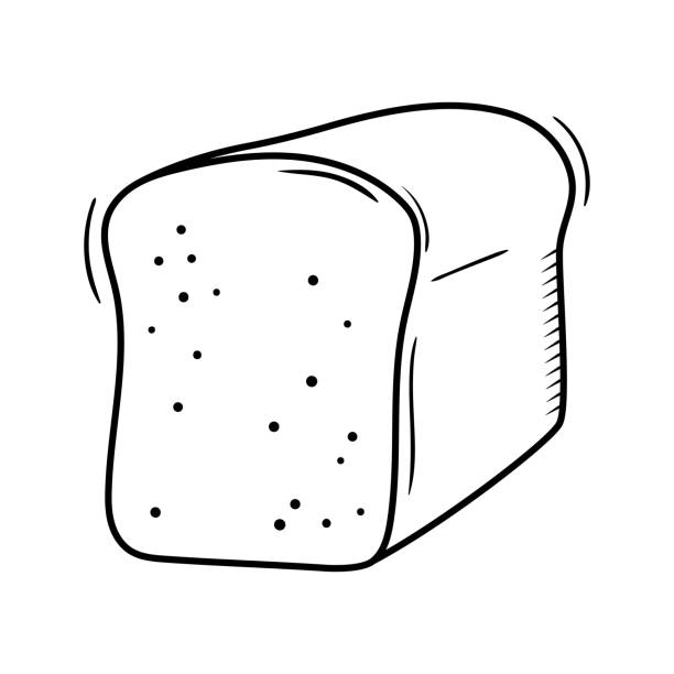 ilustrações de stock, clip art, desenhos animados e ícones de hand drawn bread sketch illustration - sandwich sketch cartoon line art