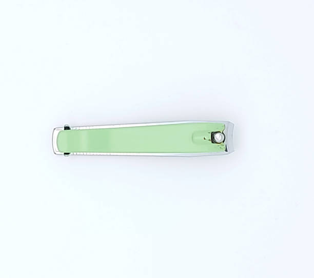 istock Stainless steel nail clipper isolated on a white background with copy space. Top view, flat lay. 1487462485