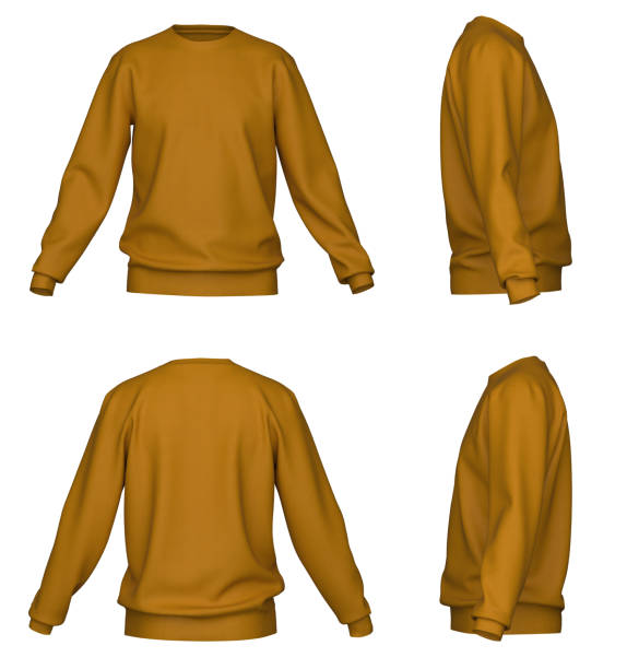 istock Sweater template. Sweatshirt long sleeve. Isolated. orange 1487472680