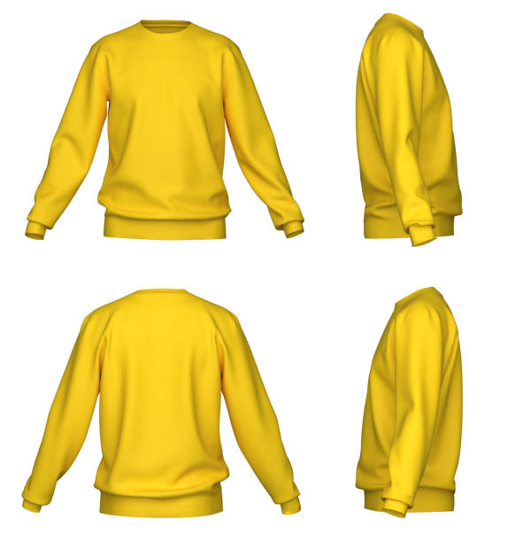 istock Sweater template. Sweatshirt long sleeve. Isolated. yellow 1487472715