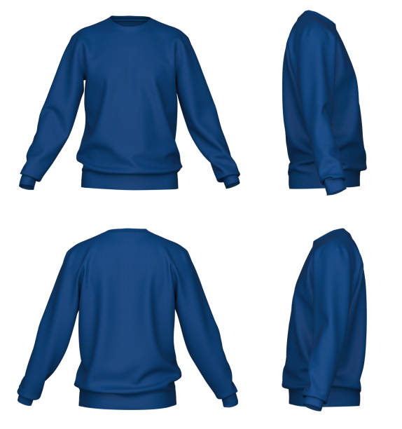 istock Sweater template. Sweatshirt long sleeve. Isolated. Blue 1487472759