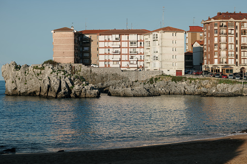 Apartment building by the sea in Castro Urdiales, Cantabria, Spain