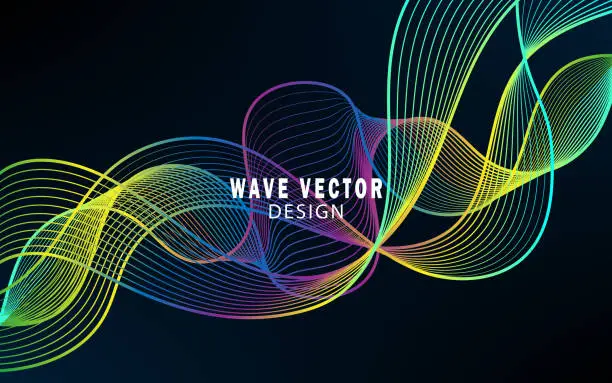 Vector illustration of Abstract colorful vector background, color wave for design brochure, website, flyer