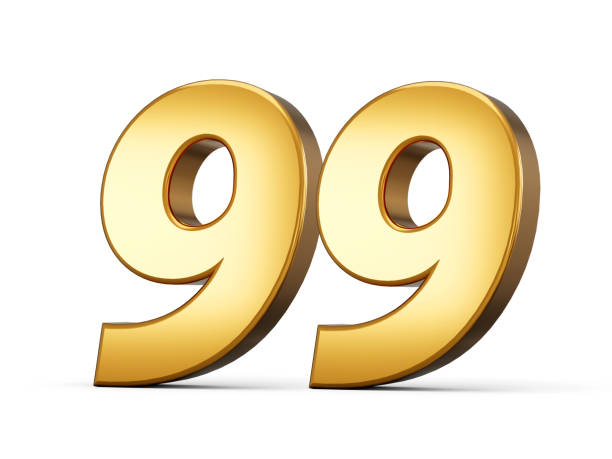 istock 3d Shiny Gold Number 99, Ninety Nine 3d Gold Number Isolated On White Background, 3d illustration 1487479600