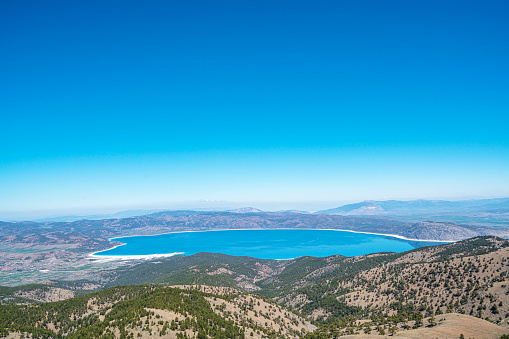 the scenic view of Salda lake in Yeşilova, Burdur