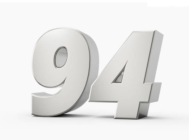 istock 3d Shiny Silver Number 94 Ninety Four 3d Silver Number Isolated On White Background, 3d illustration 1487480800