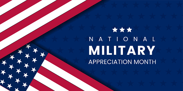 National Military Appreciation Month (NMAM) is celebrated every year in May and is a declaration that encourages U.S. Vector illustration.
