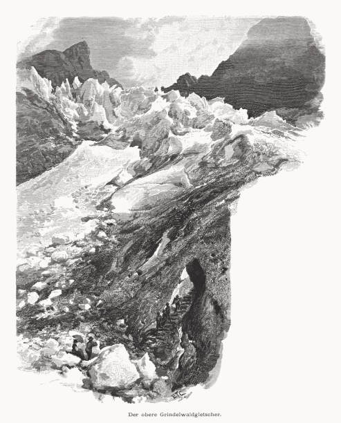istock The Upper Grindelwald Glacier, Switzerland, wood engraving, published in 1877 1487493792