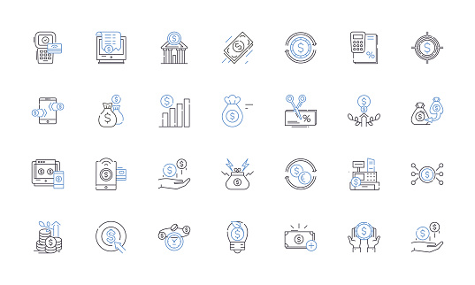 Remuneration outline icons collection. Salary, Compensation, Payment, Benefits, Incentives, Wages, Perks vector and illustration concept set. Stipend,Gross linear signs and symbols