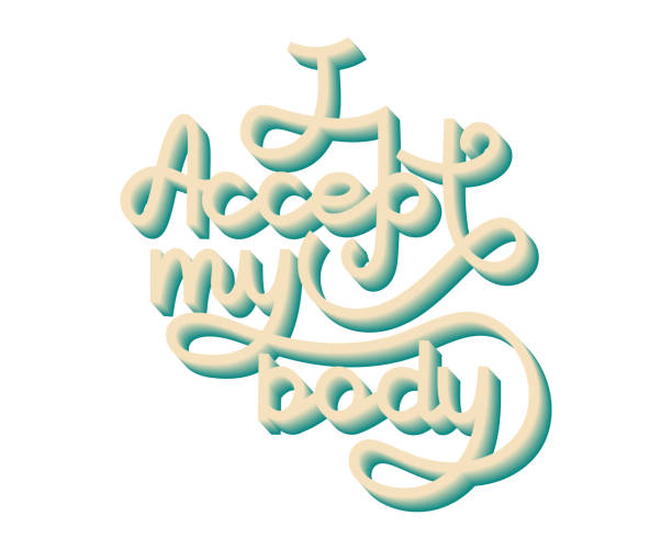 istock Self love and body positivity concept. Handwritten lettering text I accept my body. Vector isolated calligraphy. 1487497418