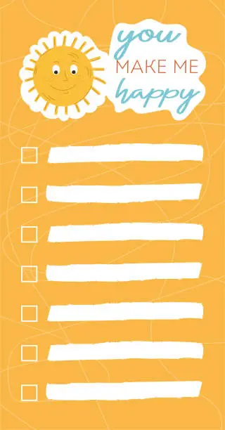 Vector illustration of Sticker daily planner