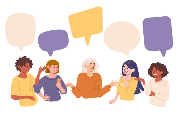 Vector illustration of Collection of talking people