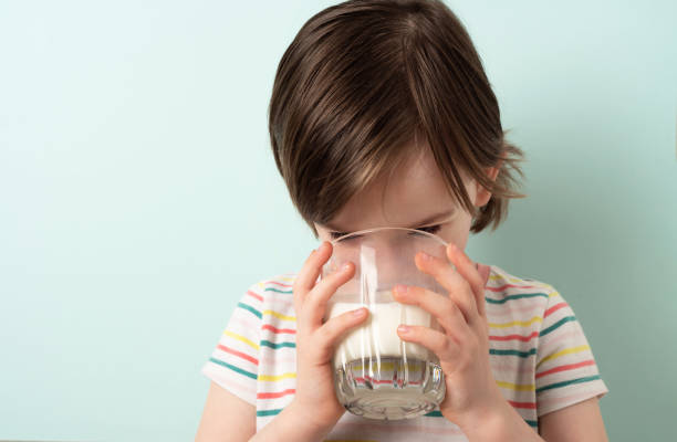 istock Portrait of a child who drinks fresh milk 1487506149