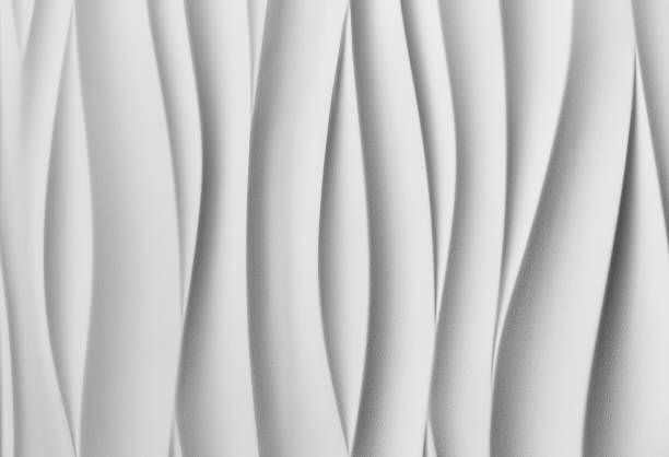 istock Decorative relief wave texture for walls. Gypsum 3D panels. 1487510510
