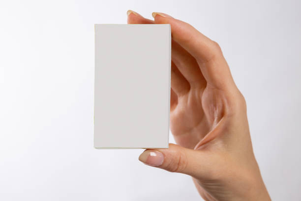 istock White female hand holding product 1487510551