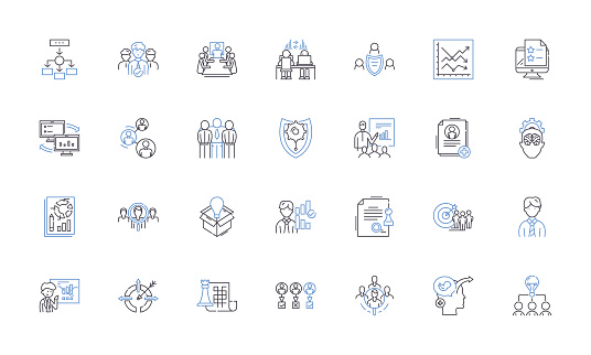 Organizer outline icons collection. Tidy, Arrange, System, Planner, Streamline, Sort, Catalog vector and illustration concept set. Categorized,Neat linear signs and symbols