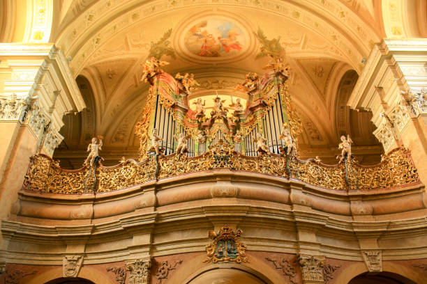 istock Baroque organ in Tihany Benedictine Congregation in Hungary. 1487516479