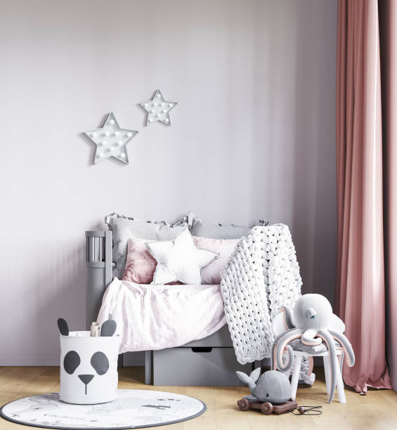 istock Interior Kids Room Wallpaper Mockup 1487516537