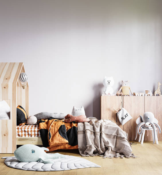 istock Interior Kids Room Wallpaper Mockup 1487516556