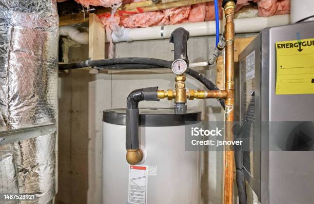 Thermostatic Mixing Valve Stock Photo - Download Image Now - Boiler, Residential Building, Home Interior