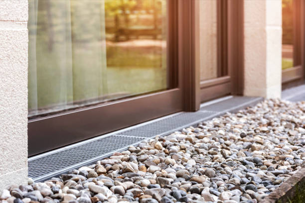 istock French Drain covered with Drainage Rocks and Grid 1487524132