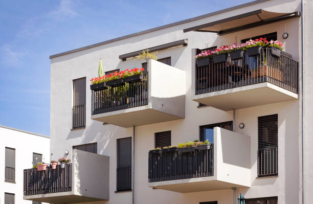 istock Balcony with Decorated Flower pots 1487524396