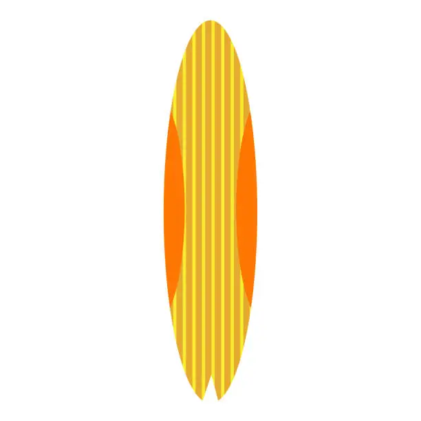 Vector illustration of Yellow surfboard vector illustration icon