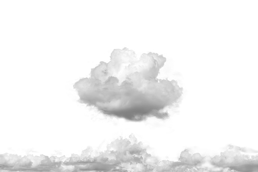 Several clouds isolated on a transparent background. Cut out clouds element design for any design.