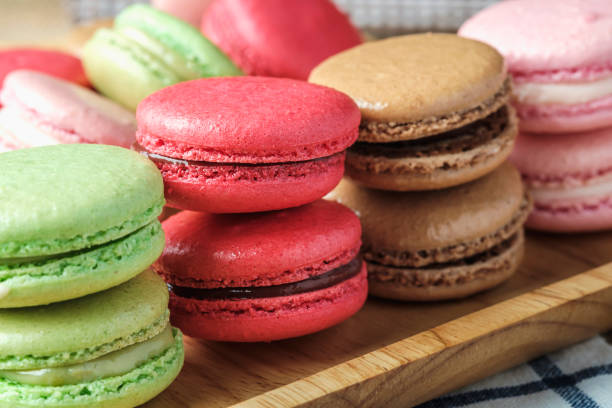 istock Close up Colorful Macarons French Dessert. 1487529149