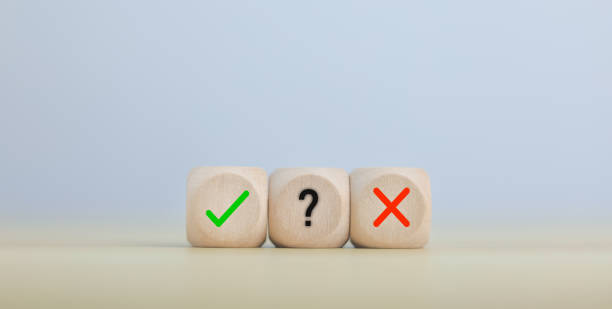 istock wooden block Yes or no symbols and check marks Alternative concepts, decisions 1487532226