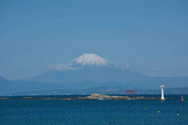 Mt. Fuji seen from Nagisa Bridge in Zushi