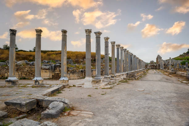 istock Perge ancient city archaeological site in Antalya, Turkey. 1487540478