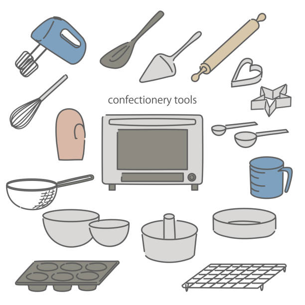 ilustrações, clipart, desenhos animados e ícones de ferramentas de confeitaria - cake server
