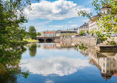 Central city canal in Gothenburg, Sweden.