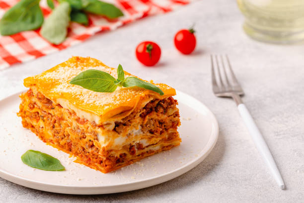istock Traditional lasagna with bolognese sauce 1487560418