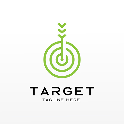 Arrow right on target logo design template