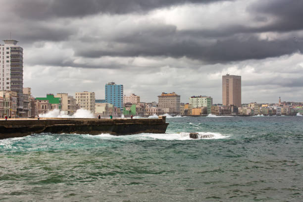 View of Havana from the sea. An image of Havana when approaching the harbour during a storm. havana harbor photos stock pictures, royalty-free photos & images