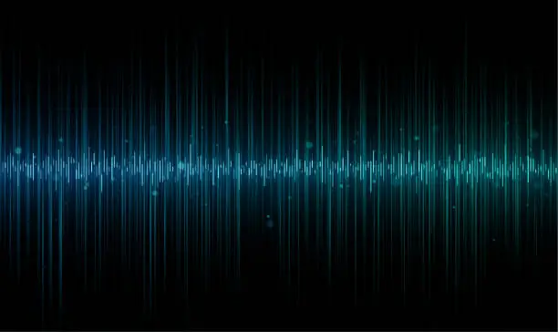 Vector illustration of Abstract blue sound wave lines background