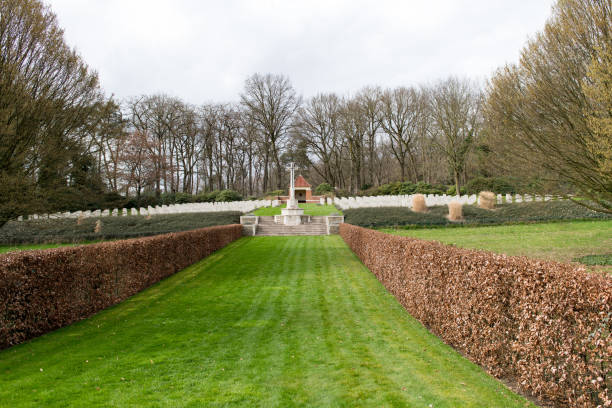 The Allied War Cemetery in Mook in The Netherlands. The cemetery is the last resting place for 311 soldiers who fell in battle while liberating area around Mook.