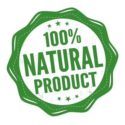 100% natural product grunge rubber stamp on white background, vector illustration