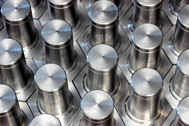 Metal parts machined on a lathe