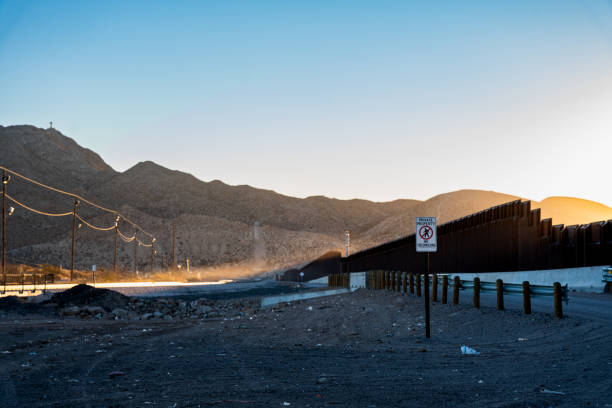 istock This photo captures the imposing and controversial border wall that separates El Paso, Texas, and Ciudad Juarez, Mexico, with a stark contrast between the two cities visible in the background. 1487579979