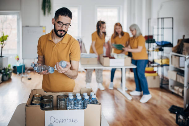 istock Man working in charity center 1487580523