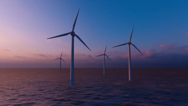 istock Windmill generates electricity in the evening sea 1487581365