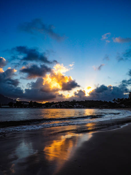 istock Sunset Reflection at Kalapaki Beach, Kauai 1487583738