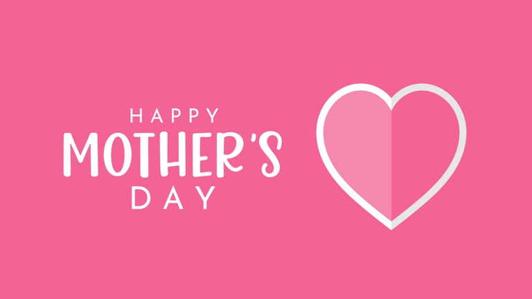 Mother's Day card with heart. 4k