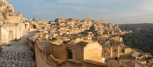 Matera - The cityscape  panorama in the morning light