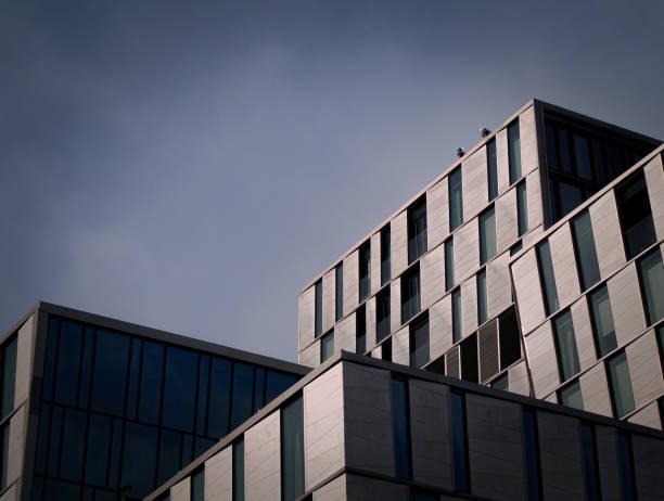 Low angle view of modern building against sky