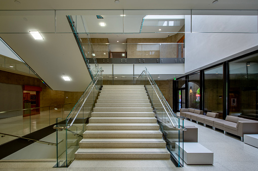Staircase in a modern office building.